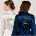 Zestaw 2 szlafroki z haftem Bride i Maid of Honor/ Bridesmaid