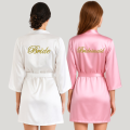 Zestaw 2 szlafroki z haftem Bride i Maid of Honor/ Bridesmaid