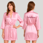 Szlafrok z satyny z haftem  Świadkowa/ Maid of Honor