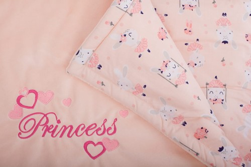 kocyk minky 75x100 z haftem i własną dedykacją - różowy