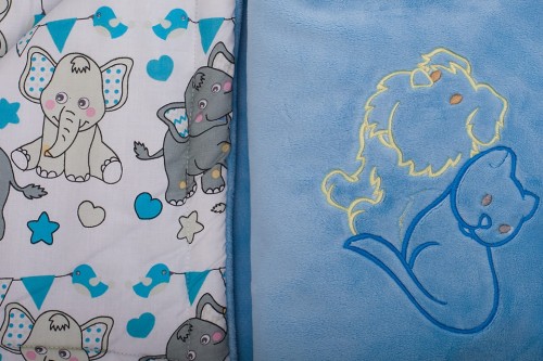 kocyk minky 75x100 z haftem i własną dedykacją - niebieski