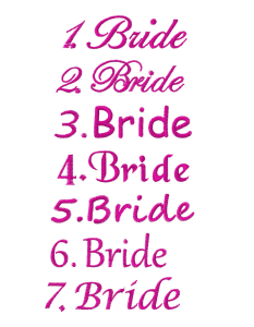 szlafrok z haftem bride czcionki