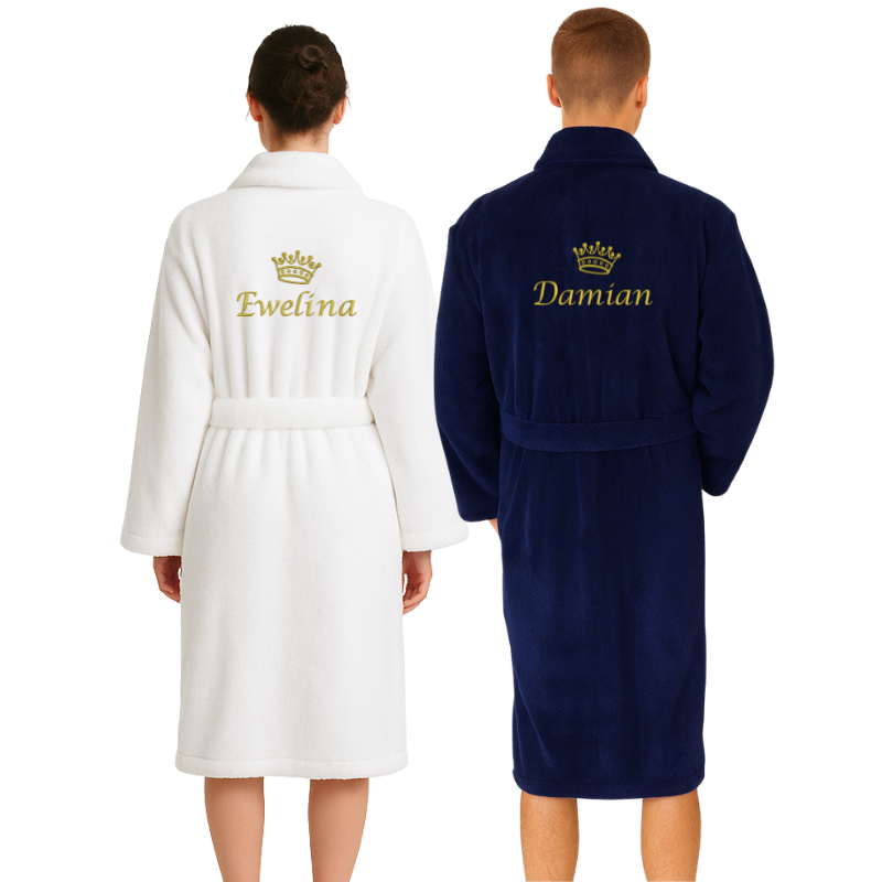 personalizowany komplet szlafroków z imionami dla nie i dla niego